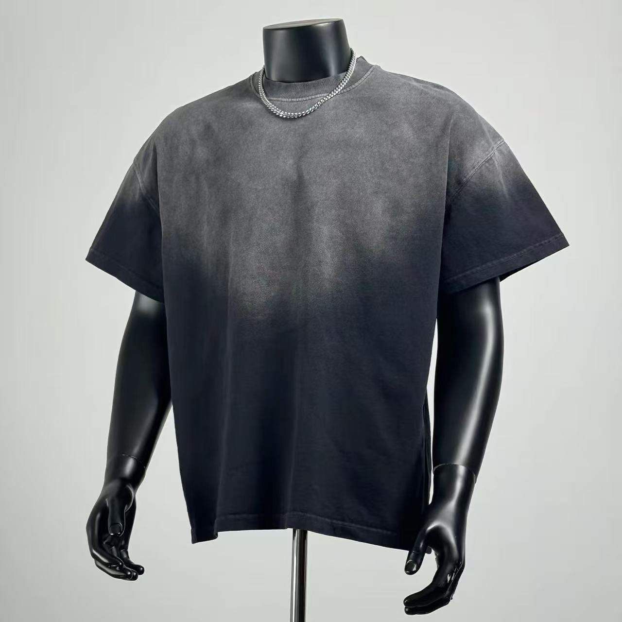 Gradient Washed Black Oversized T-Shirt