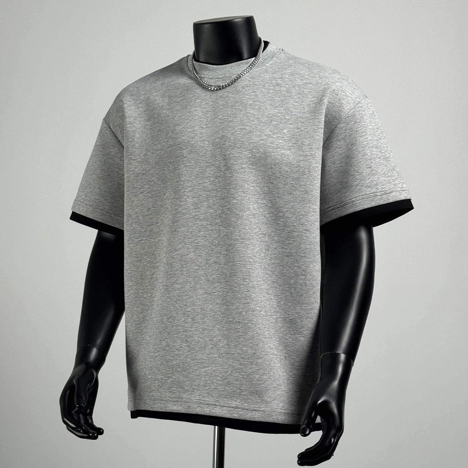 Grey Layered Oversized T-Shirt