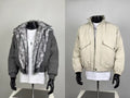 Men's Winter Bomber Jackets - Gray Fur-Lined & Beige Utility Outerwear Set