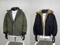 Men's Winter Jackets - Green Parka & Black Fur-Lined Bomber Set