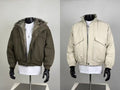 Men's Winter Bomber Jackets - Olive Fur-Lined & Beige Utility Outerwear Set