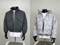 Men's Winter Jackets - Dark Gray Bomber & Light Gray Chevron Puffer Set