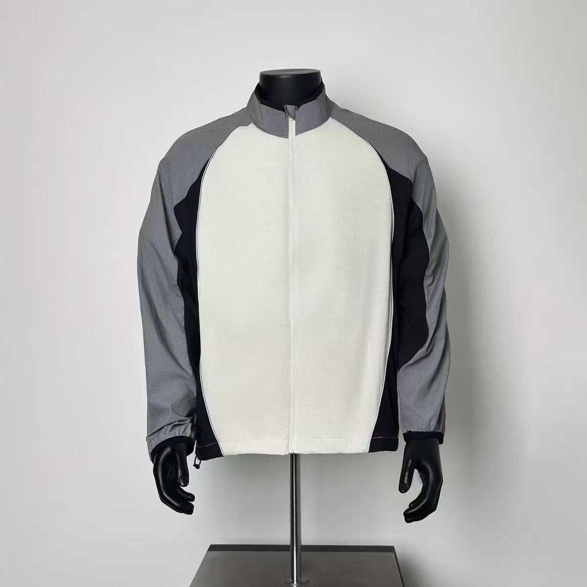 Retro Color Block Track Jacket, Men's Casual Streetwear Windbreaker