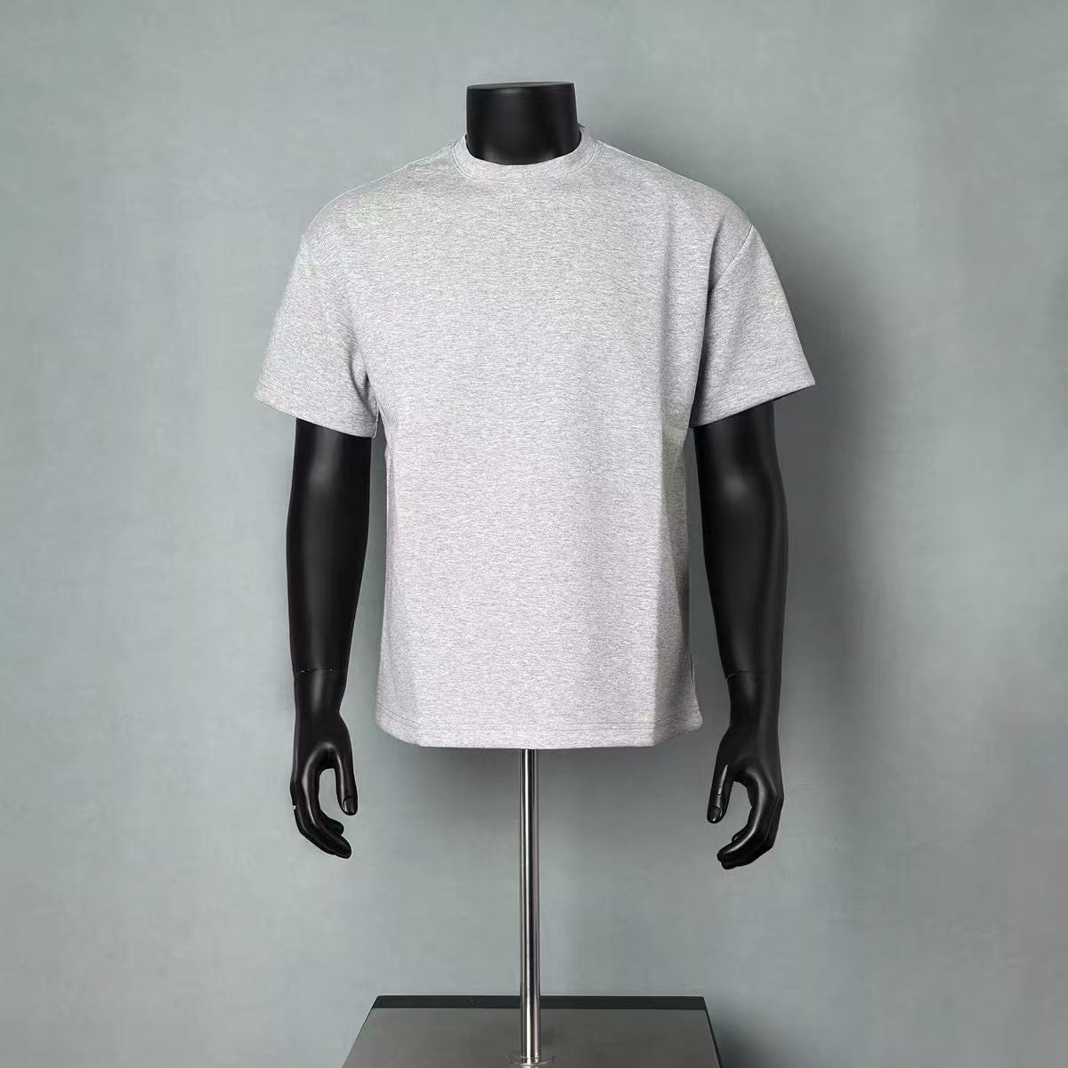 Heather Grey Oversized Short Sleeve Crew Neck T-Shirt For Men