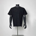 Black Jacquard Textured Loose Fit Short Sleeve T-Shirt