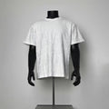 Men Minimal Solid White Subtle Jacquard Pattern Loose Fit Short Sleeve Tee