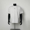 Heather Gray Asymmetric Seam Oversized T-Shirt with Small Logo Embroidery