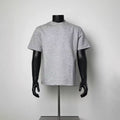 Men Plain Heather Grey Half High Neck Loose Fit Short Sleeve Essential Tee