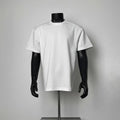 Solid White Asymmetric Curved Seam Oversized Crew Neck T-Shirt