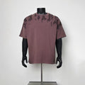 Men Vintage Washed Distressed Gothic Graphic Loose Fit Short Sleeve Tee