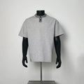 Men Dark Ribbed Collar Henley Loose Fit Casual Short Sleeve Basic Street Top