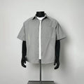 Men Breathable Mesh Cutout Loose Fit Collared Casual Outdoor Techwear Shirt