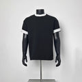 Men Classic Two Tone Contrast Collar Cuff Loose Fit Basic Ringer T-Shirt