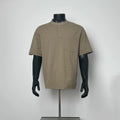 Stand Collar Button Placket Pocket Short Sleeve Henley T-Shirt Men Loose Textured Casual Tee