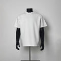 White Raglan Sleeve Crew Neck T-Shirt Men Loose Boxy Fit Minimal Neck Letter Print Basic Casual Tee