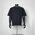 Solid Black Curved Contour Seam T-Shirt Men Loose Boxy Crew Neck D-Ring Detail Minimal Architectural Tailoring Side Tag Short Sleeve Casual Tee