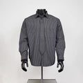 Men's Dark Grey Mini Grid Check Long Sleeve Shirt with Matching Detachable Tie