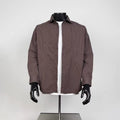 Vintage Dark Brown Structured Panel Lapel Button Down Casual Layering Top