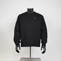 Men’s Black Split Seam Crew Neck Long Sleeve Tee Small White Tag Loose Casual Base Layer Top