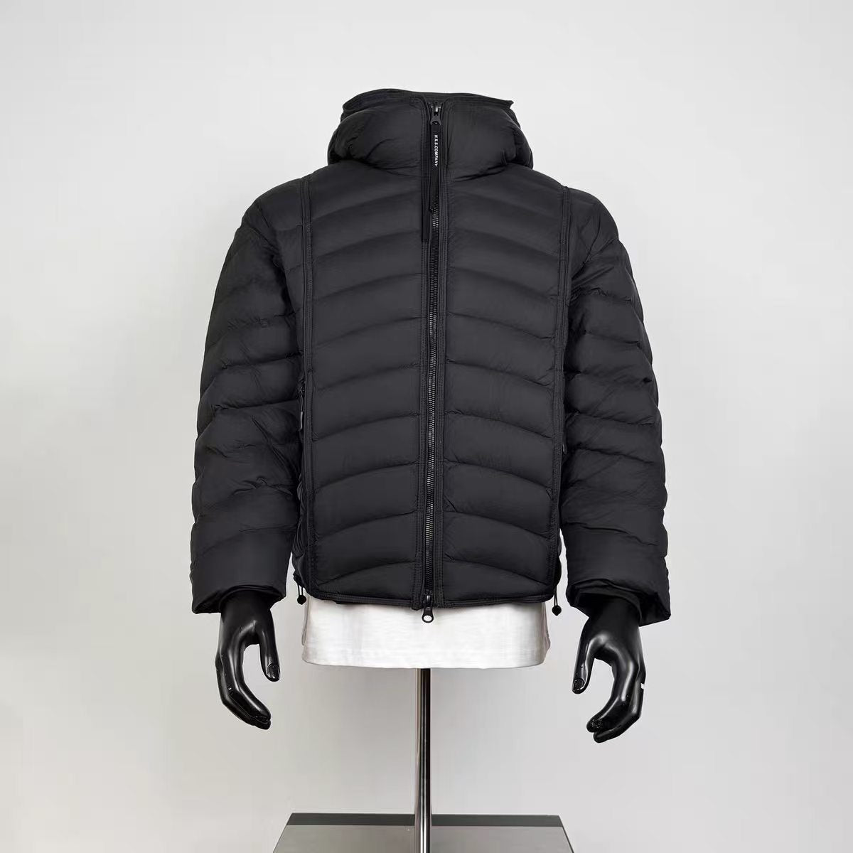 Lightweight Quilted Hooded Puffer Jacket Men Black Loose Short Winter Coat