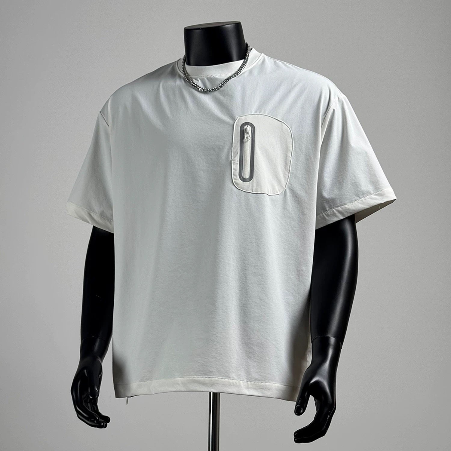 Men's Quick-Dry Utility Tee with Reflective Zip Pocket